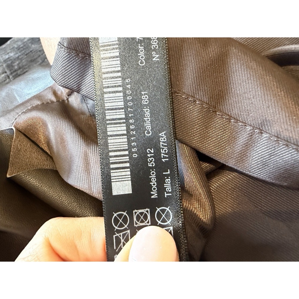 Massimo Dutti Mini A Line Skirt Genuine Leather Brown Front Zip Large NWT $200 - Picture 16 of 16